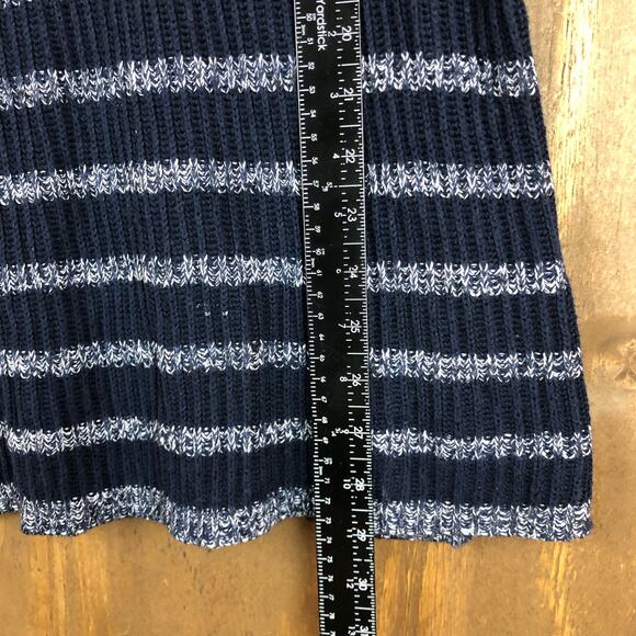 Coldwater Creek Womens Sweater Blue Knit Striped Boat Neck Long Sleeve Wool L - Picture 9 of 13